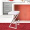 Armen Living Atlantis 26" Counter Height Backless White Faux Leather and Brushed Stainless Steel Bar Stool LCAT26BAWH - alternate 3
